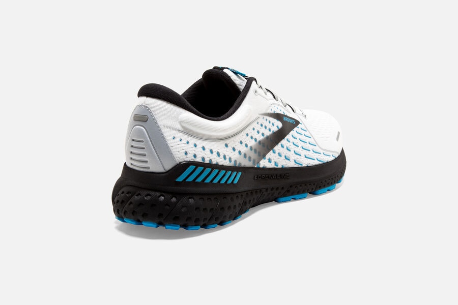 Brooks Israel Adrenaline GTS 21 Road Running Shoes Mens - White/Black/Blue - ISL-819740